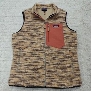 Patagonia Womens L Classic Retro-X Fleece Vest Oatmeal Outdoor Hiking Camping